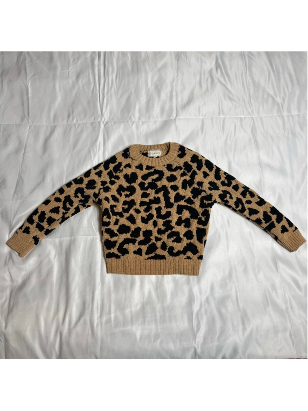 Girls Btween Leopard Print Sweater 4T Tan Black